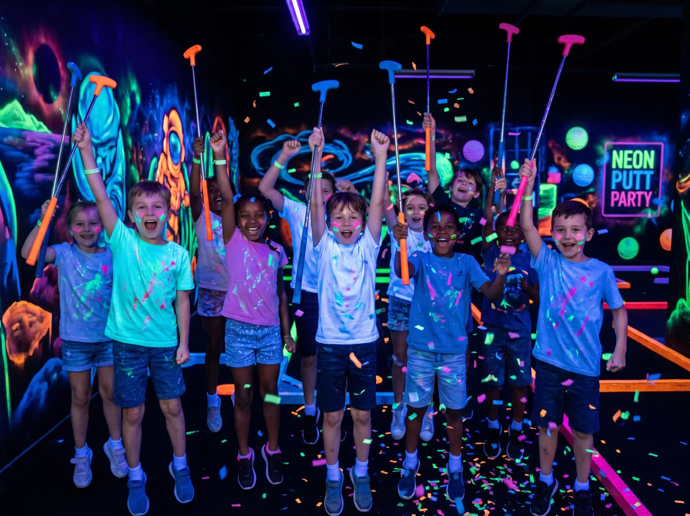 Groupe d'enfants célébrant à la fête